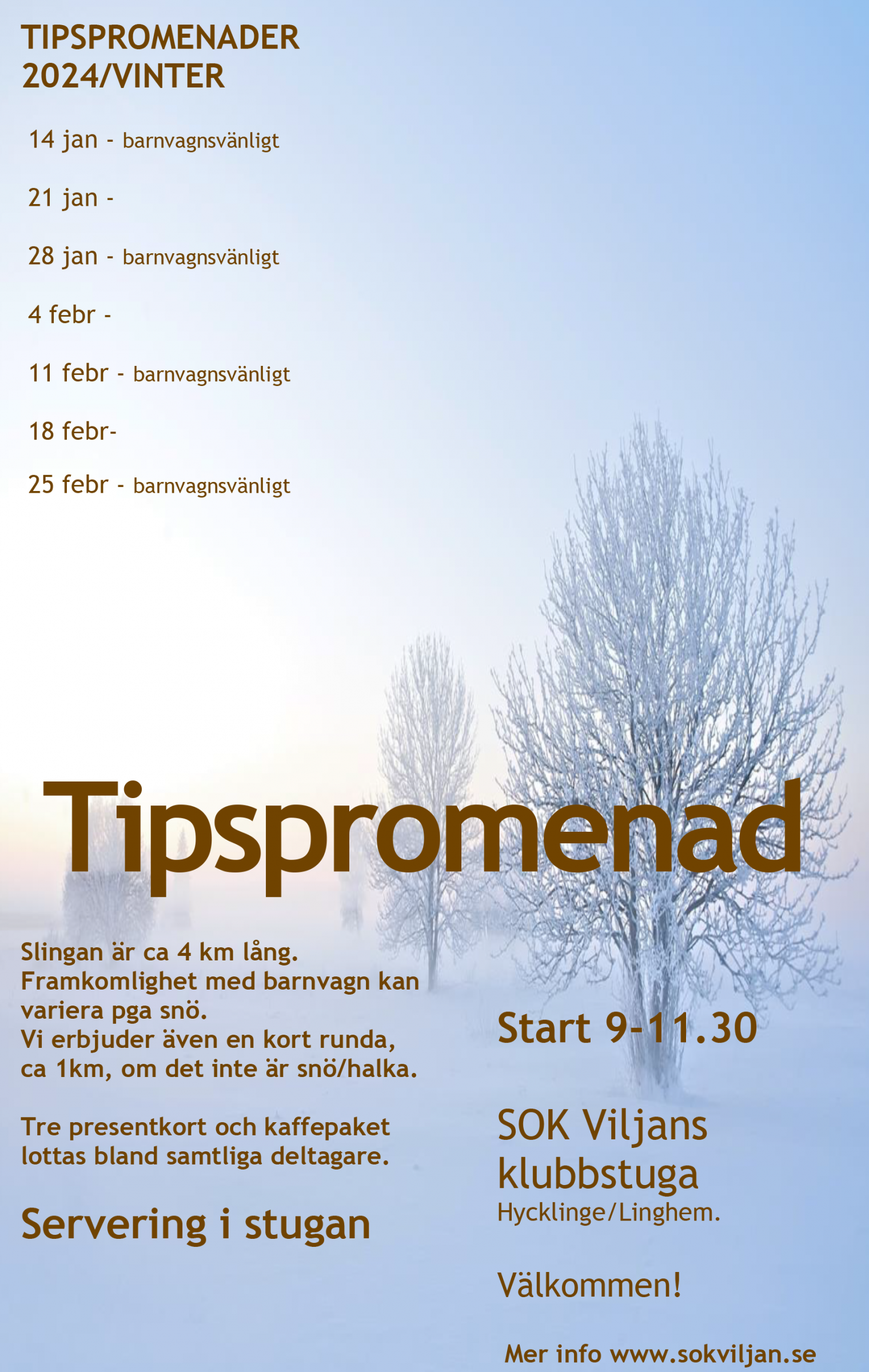 image: Tipspromenader söndagar 14 jan - 25 feb